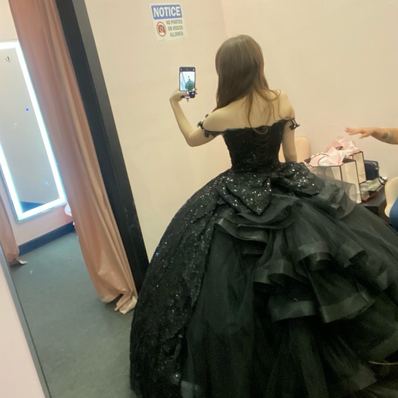 Elegant Black Off-Shoulder Gown
